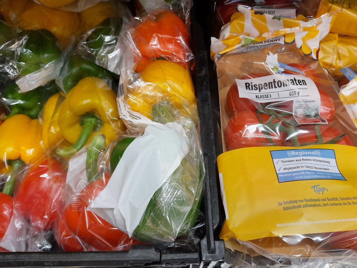 Europa in der Grundschule-PEP / Quelle: Plastikverpackungen Gemüse 2025. Foto: LpB BW Europa in der Grundschule-PEP
